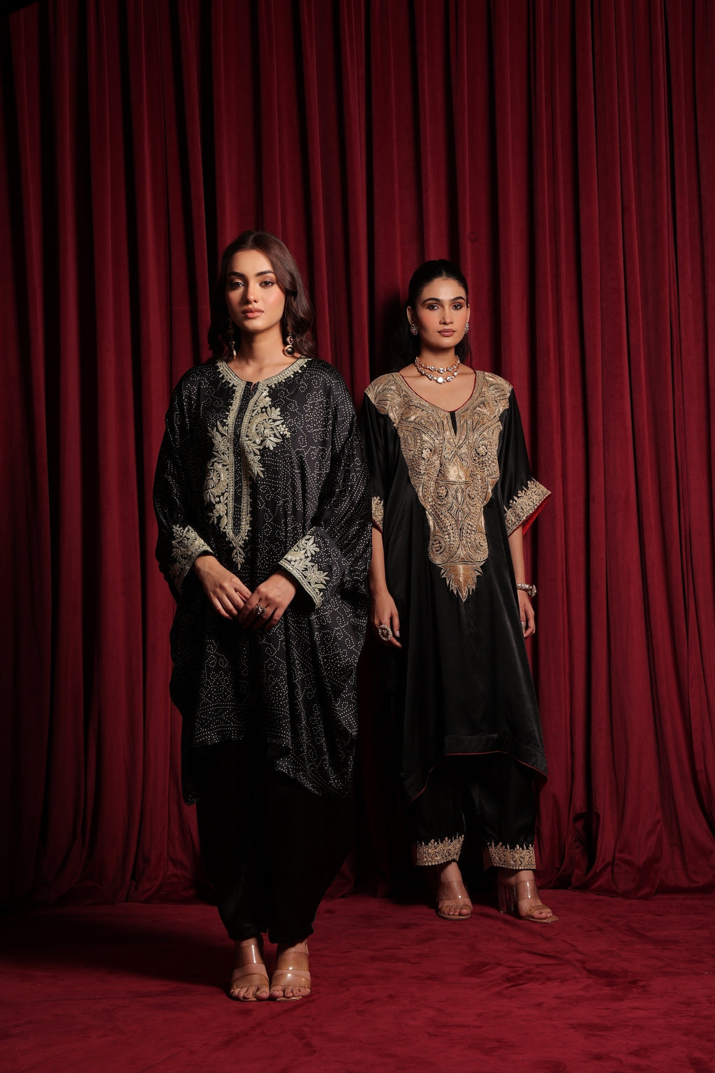 AAROHI TILLA EMBROIDED KURTA SET - BLACK