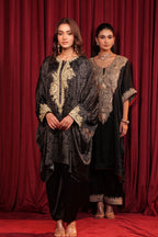SABA TILLA EMBROIDED KAFTAN  SET - BLACK
