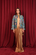 ANAYA BROCADE JACKET - BLUE