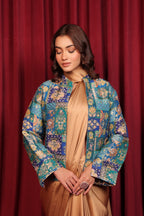 ANAYA BROCADE JACKET - BLUE