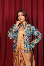 ANAYA BROCADE JACKET - BLUE