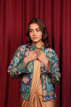 ANAYA BROCADE JACKET - BLUE