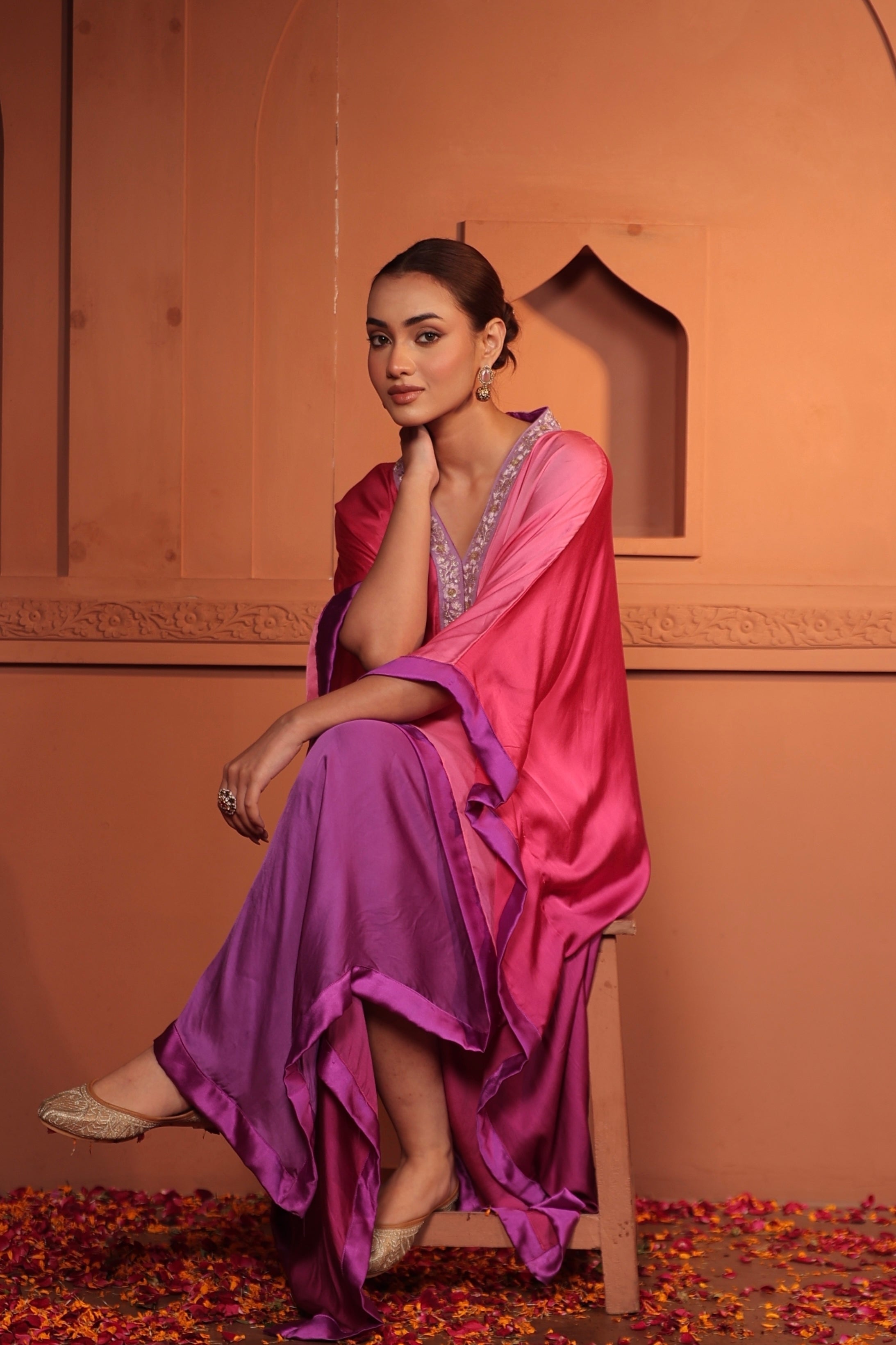 GIYA KAFTAN  - OMBRE PINK PURPLE
