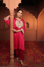 INAYA TILLA EMBROIDED   KURTA SET - PINK
