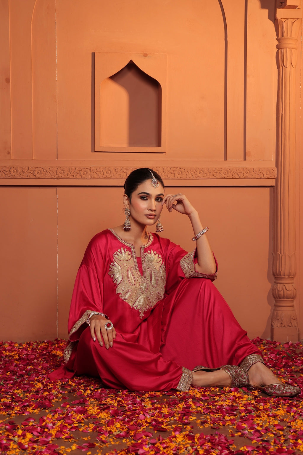 INAYA TILLA EMBROIDED   KURTA SET - PINK
