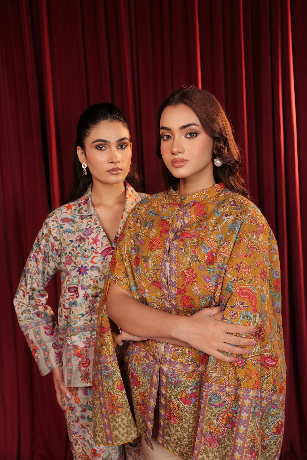 IRA KALAMKARI CAPE - MUSTARD