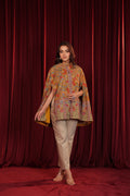 IRA KALAMKARI CAPE - MUSTARD