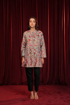 IRA KALAMKARI JACKET - LIGHT GREY