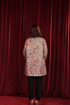 IRA KALAMKARI JACKET - LIGHT GREY