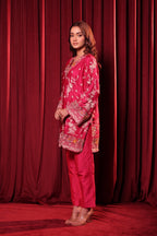 MEHEK GARA EMBROIDED TUNIC SET - PINK