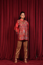 NAQSH TILLA EMBROIDED JACKET - ORANGE