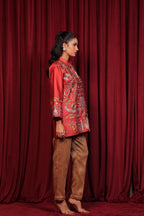 NAQSH TILLA EMBROIDED JACKET - ORANGE