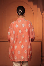 NAYAB EMBROIDED SHIRT - ORANGE