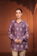 NAYAB EMBROIDED SHIRT - PURPLE