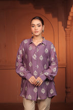 NAYAB EMBROIDED SHIRT - PURPLE