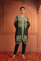 NIKHAT EMBROIDED JACKET - BLACK