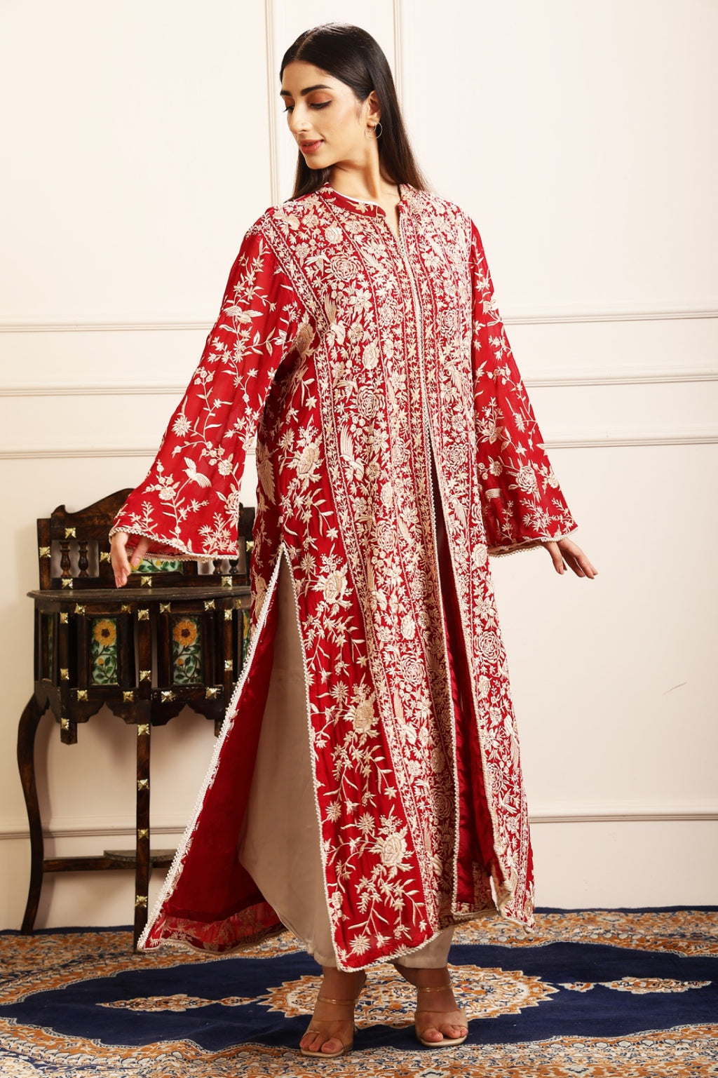 RUHAB GARA EMBROIDED JACKET - RED