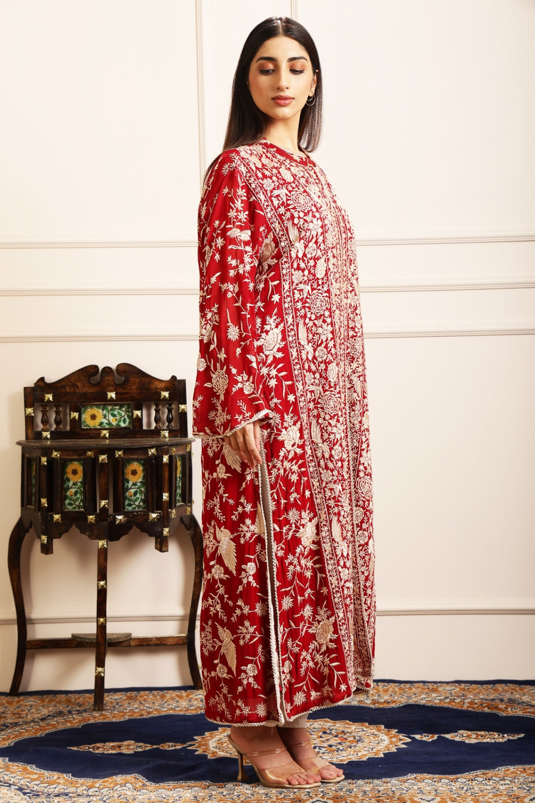 RUHAB GARA EMBROIDED JACKET - RED