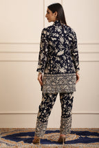 RUHAB GARA EMBROIDED JACKET COORD SET - BLACK