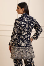 RUHAB GARA EMBROIDED JACKET COORD SET - BLACK