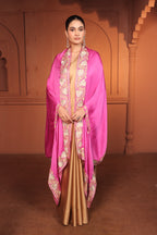 RUH SATIN TILLA EMBROIDED CAPE - PINK