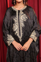 SABA TILLA EMBROIDED KAFTAN  SET - BLACK