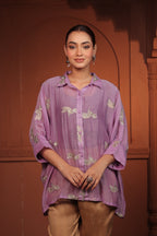 SAMA EMBROIDED SHIRT - PURPLE