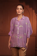 SAMA EMBROIDED SHIRT - PURPLE