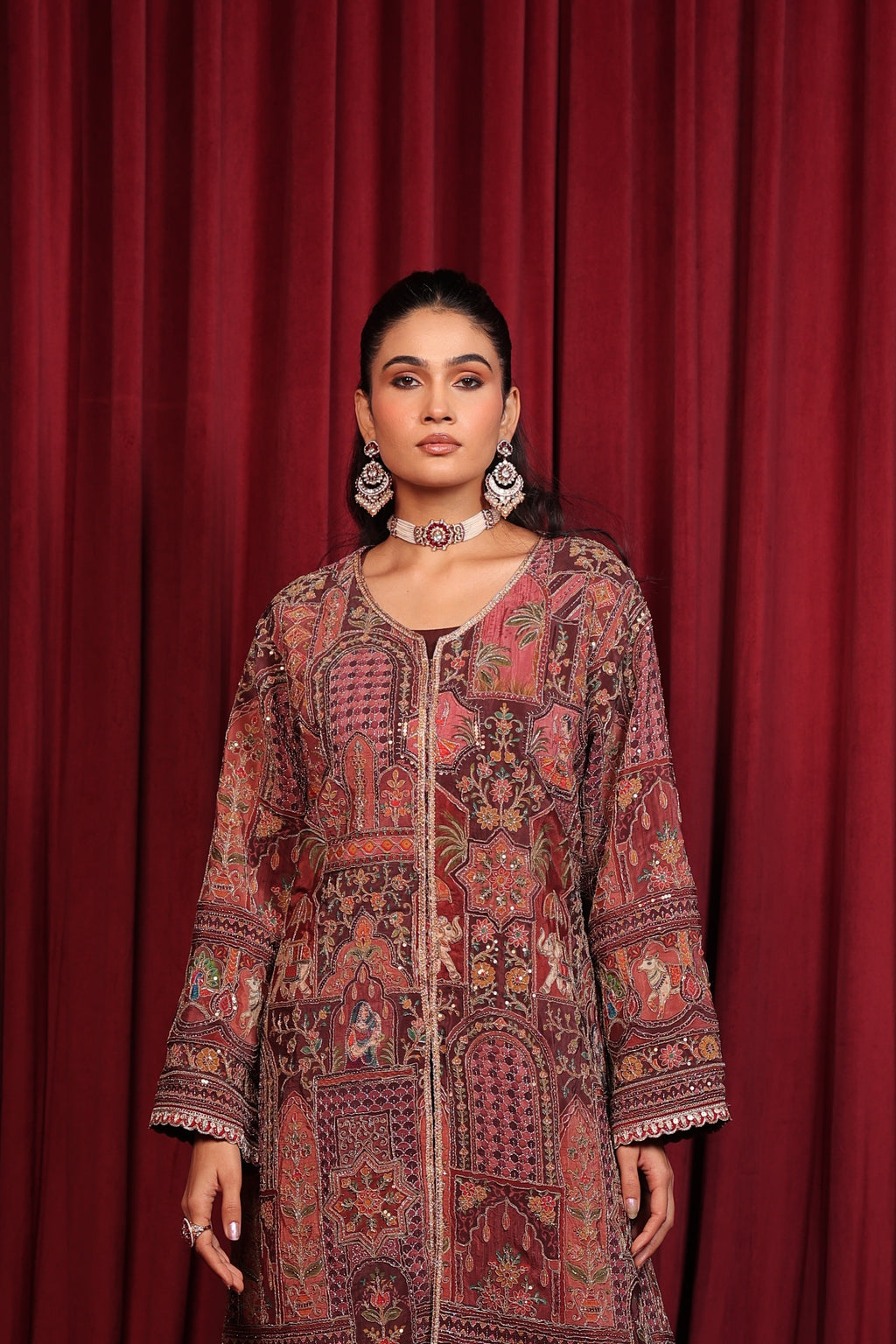 SHAB EMBROIDED JACKET - BROWN