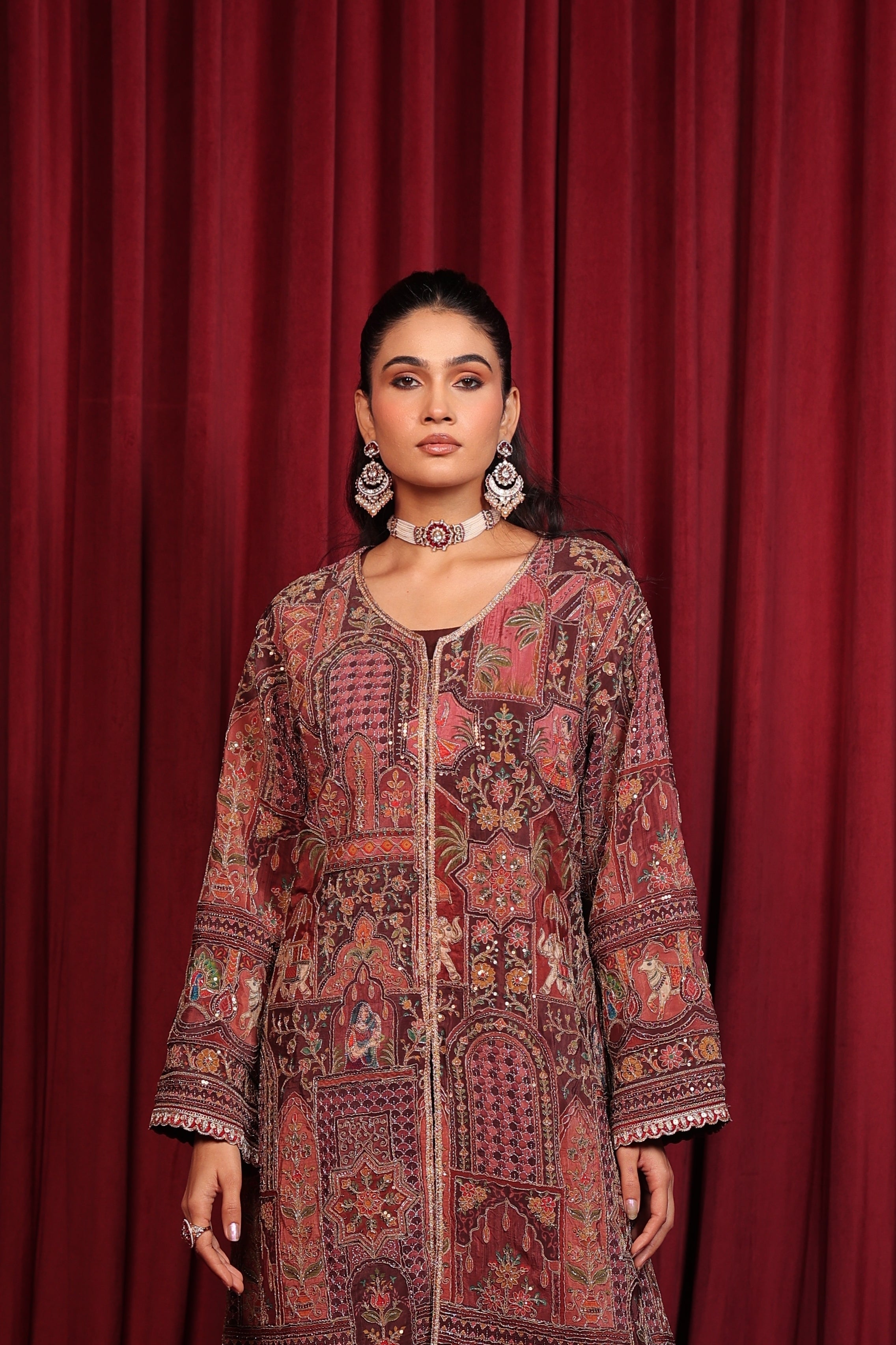 SHAB EMBROIDED JACKET - BROWN