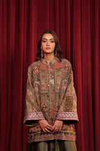 SHEEN EMBROIDED JACKET SET - GREEN