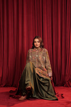 SHEEN EMBROIDED JACKET SET - GREEN