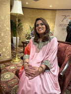 AYRA KASHMIRI EMBROIDED KAFTAN SET - OMBRE PINK