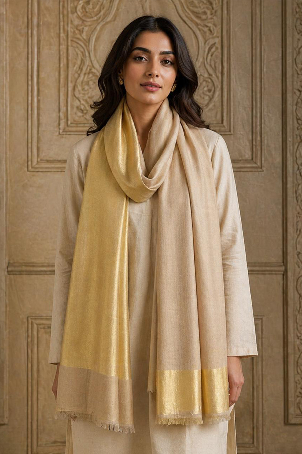 RIVA STOLE - LIGHT BROWN/GOLD