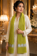ZENA STOLE - WITH SILVER TILLA EMBROIDERY